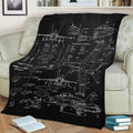 F18 fighter military Fleece Throw Blanket
