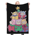 Family Lama celebrates Chr Fleece Throw Blanket