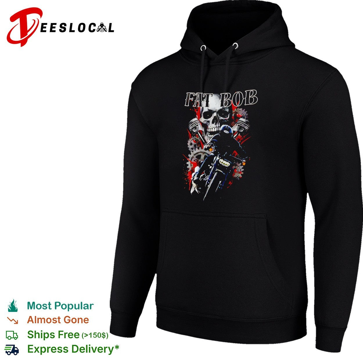Fat Bob Harley Davidson Motorcycle Skull Gears Biker Speed Culture Heavy Metal shirt
