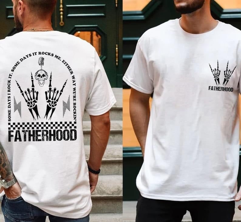 Fatherhood Some Day I Rock Retro Fatherhood Shirt Daddy Shirt Casual Menswear Soft Top Breathable Fabric T-Shirts