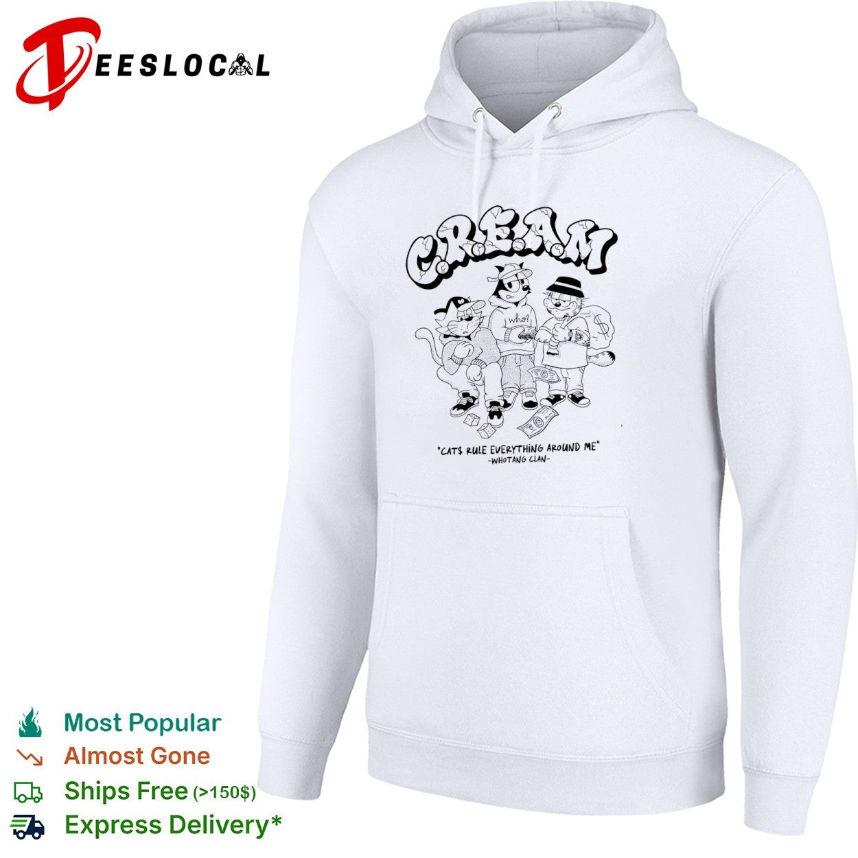 Felix the Cat and Garfield Wu Tang Clan Cream Cats Rule Everything Around Me shirt