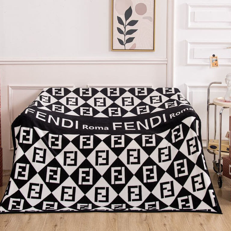 Designer black throw blanket 925