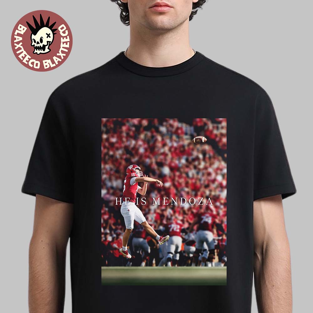 Fernando Mendoza Indiana Hoosiers CFP 2026 National Champions Adidas Tribute He Is Mendoza T-Shirt