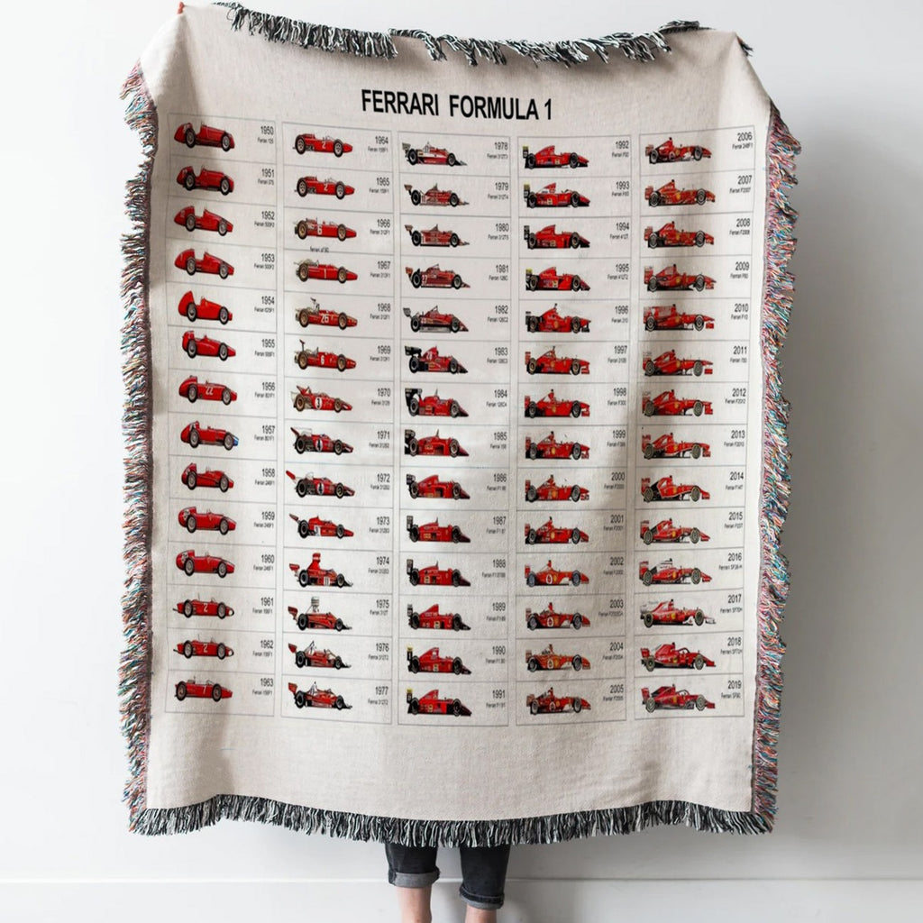 Ferrari Supercar Art Woven Tapestry Throw Blanket with Fringe