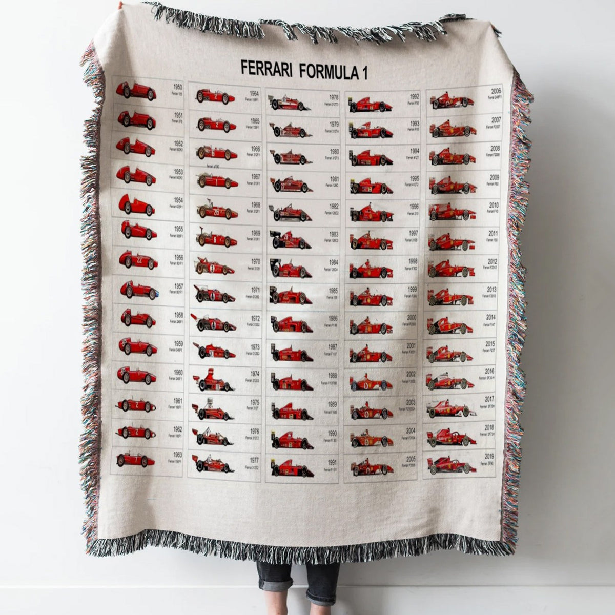 Ferrari Supercar Art Woven Tapestry Throw Blanket with Fringe