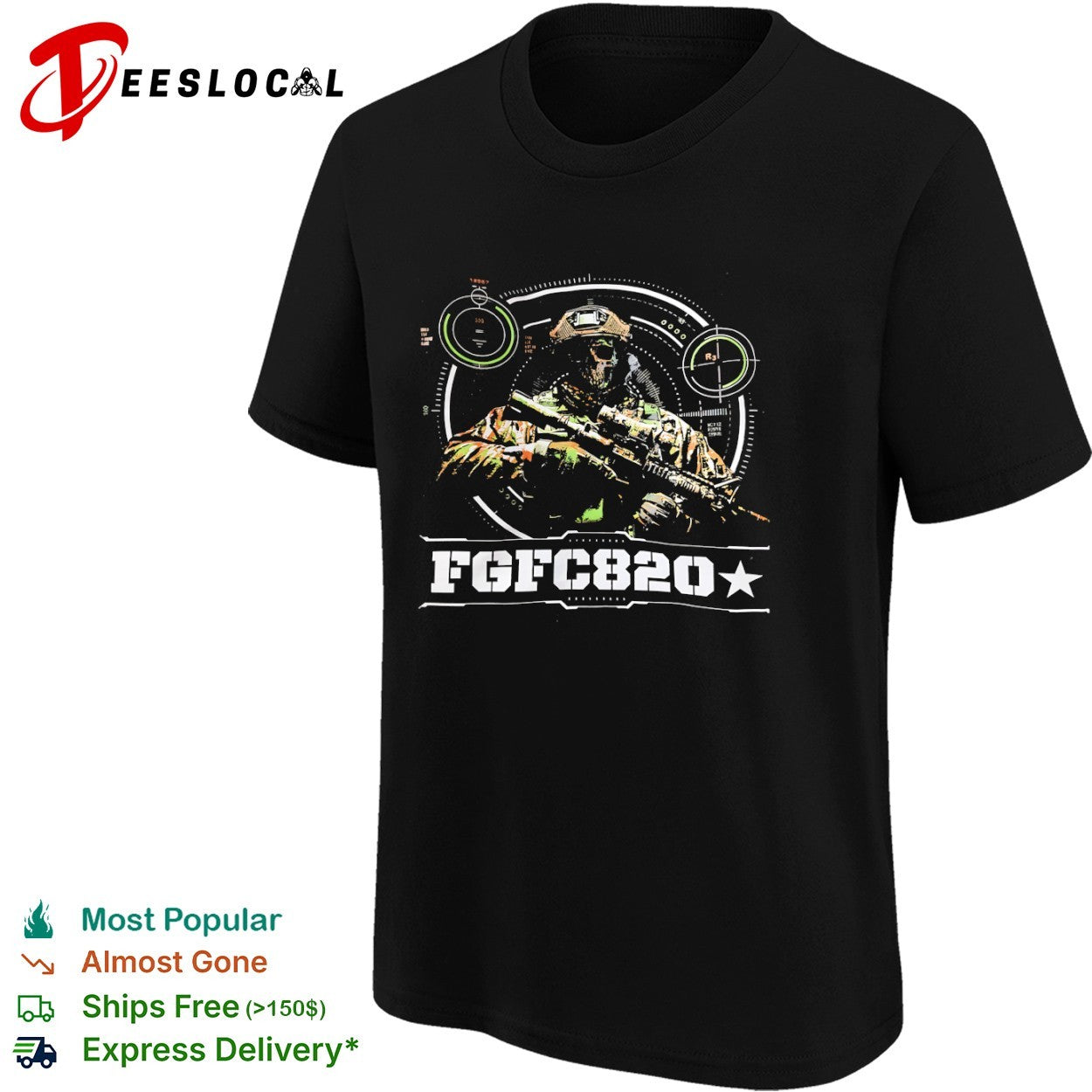 Fgfc820 Military Skull Sniper Target Scope Tactical shirt
