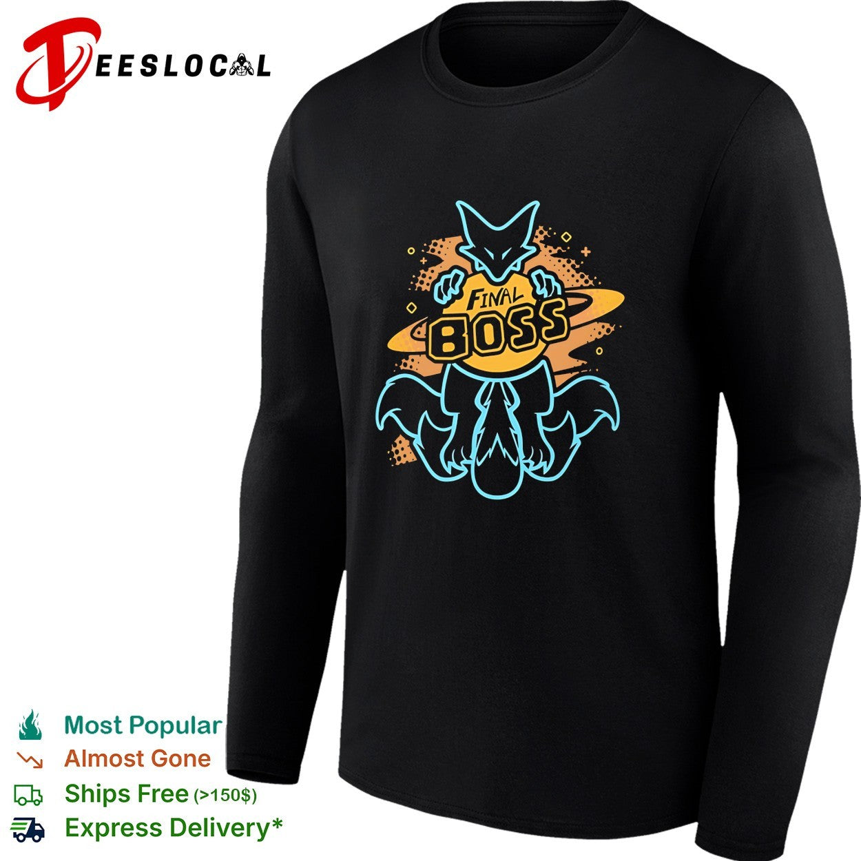 Final Boss Kitsune Fox Nine Tails Celestial Planet Anime Gaming Gamer Power shirt