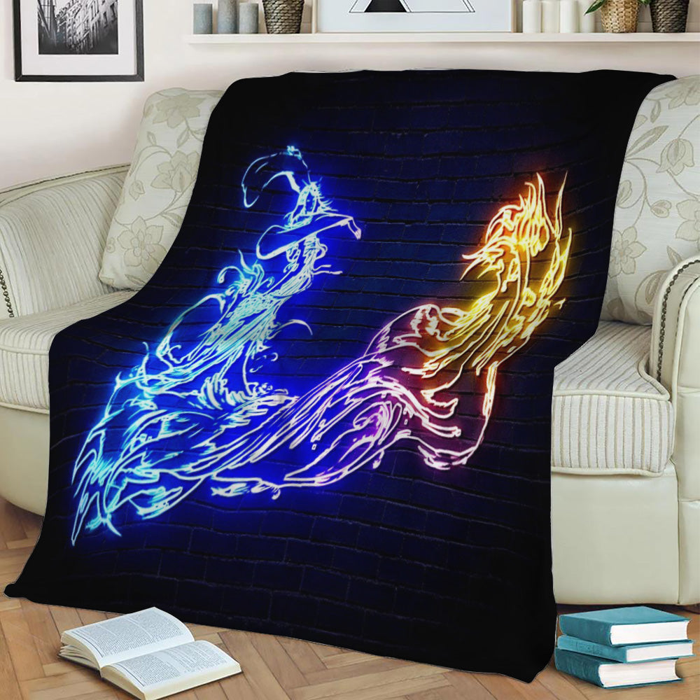 Final Fantasy X Neon Fleece Throw Blanket