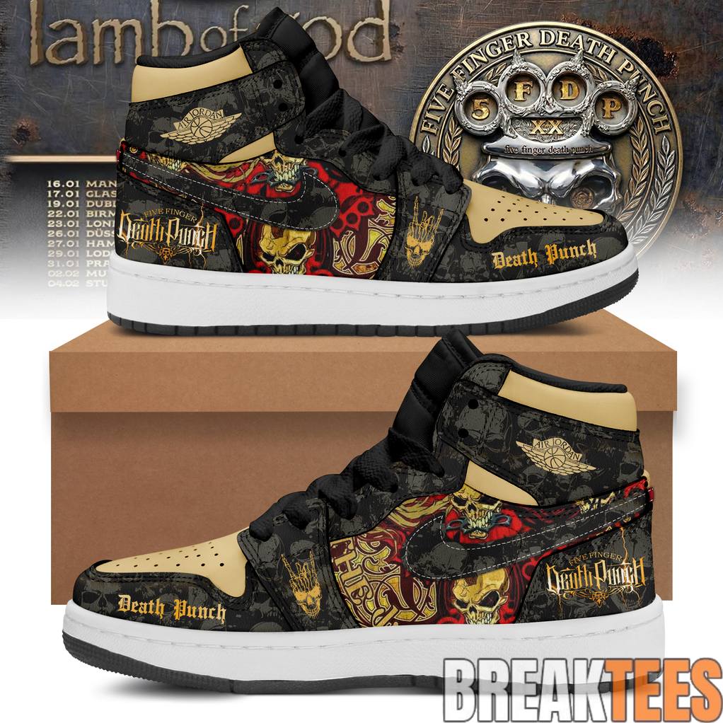 Five Finger Death Punch Skull Riot Air Jordan 1 Sneaker