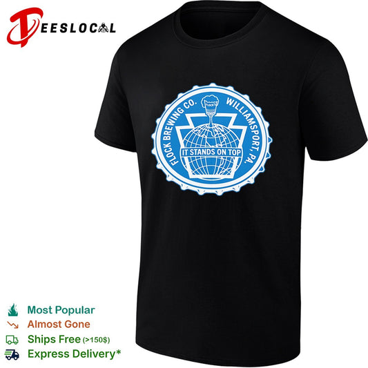 Flock Brewing Co Williamsport PA it stands on top bottle cap badge shirt