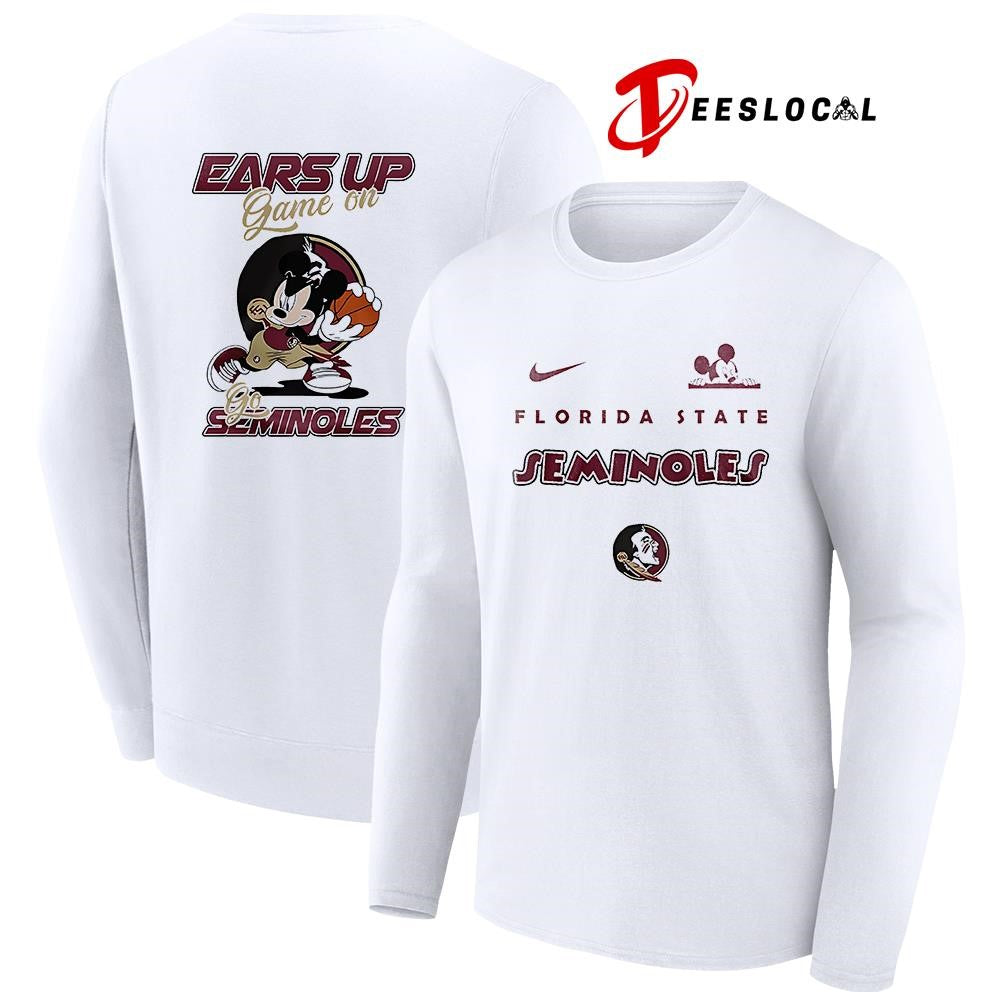 Florida State Seminoles x Mickey Mouse ears up game on shirt