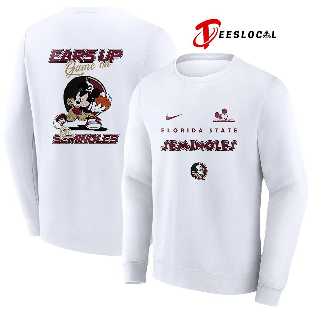 Florida State Seminoles x Mickey Mouse ears up game on shirt