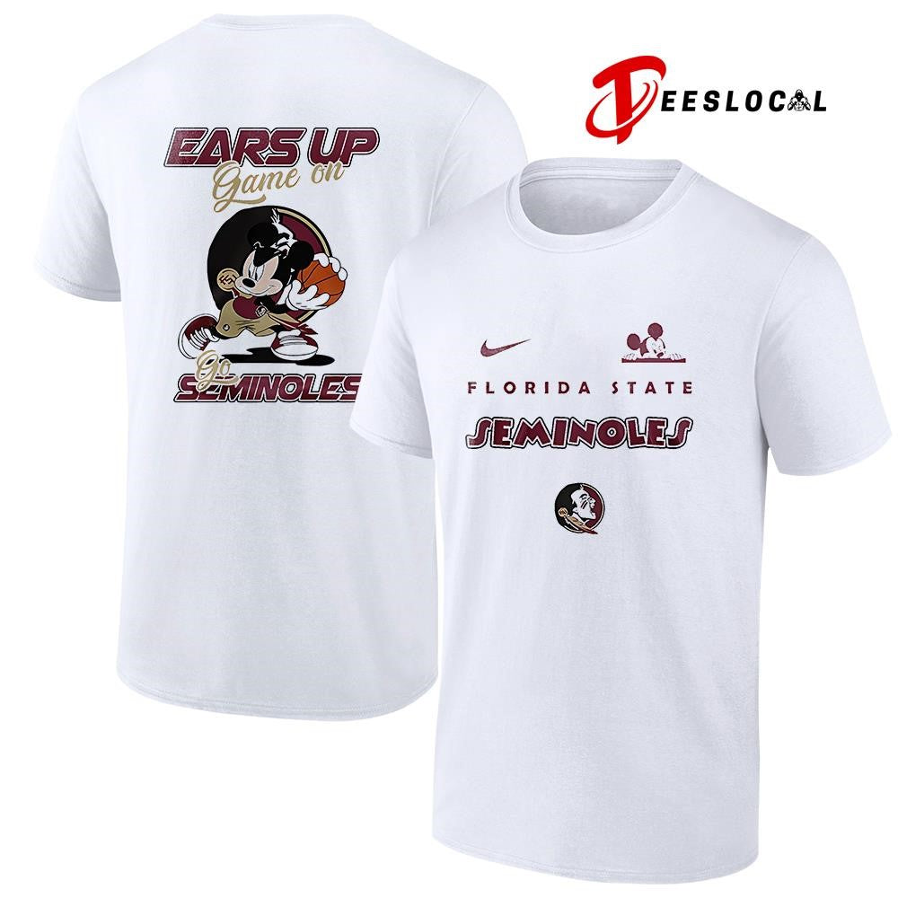Florida State Seminoles x Mickey Mouse ears up game on shirt
