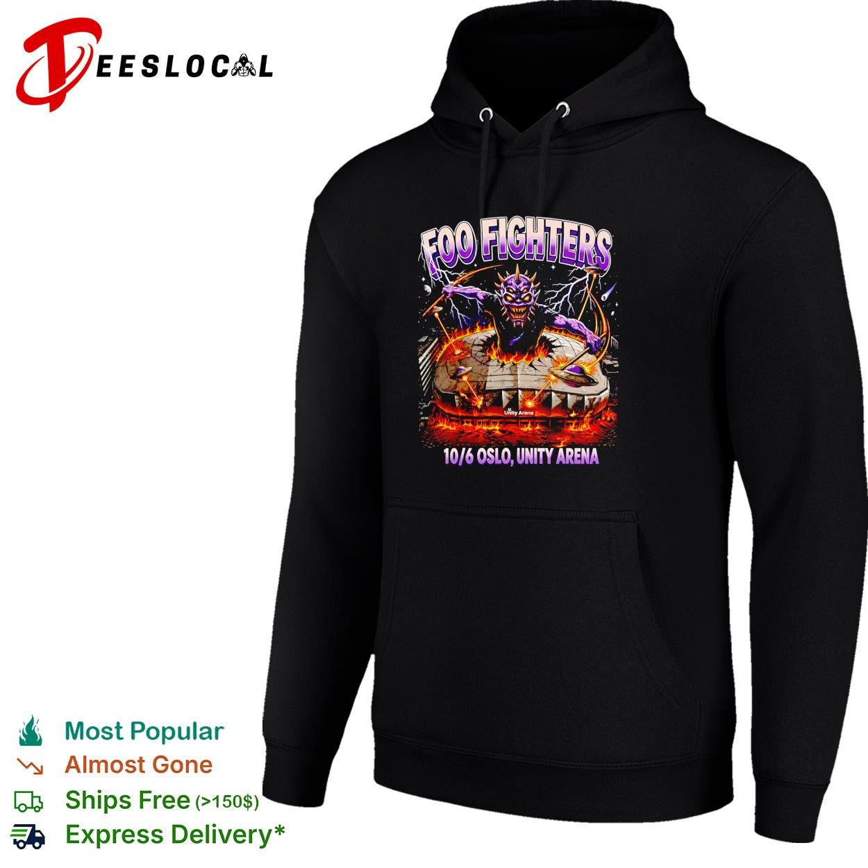 Foo Fighters Oslo Unity Arena June 10 2026 concert poster shirt