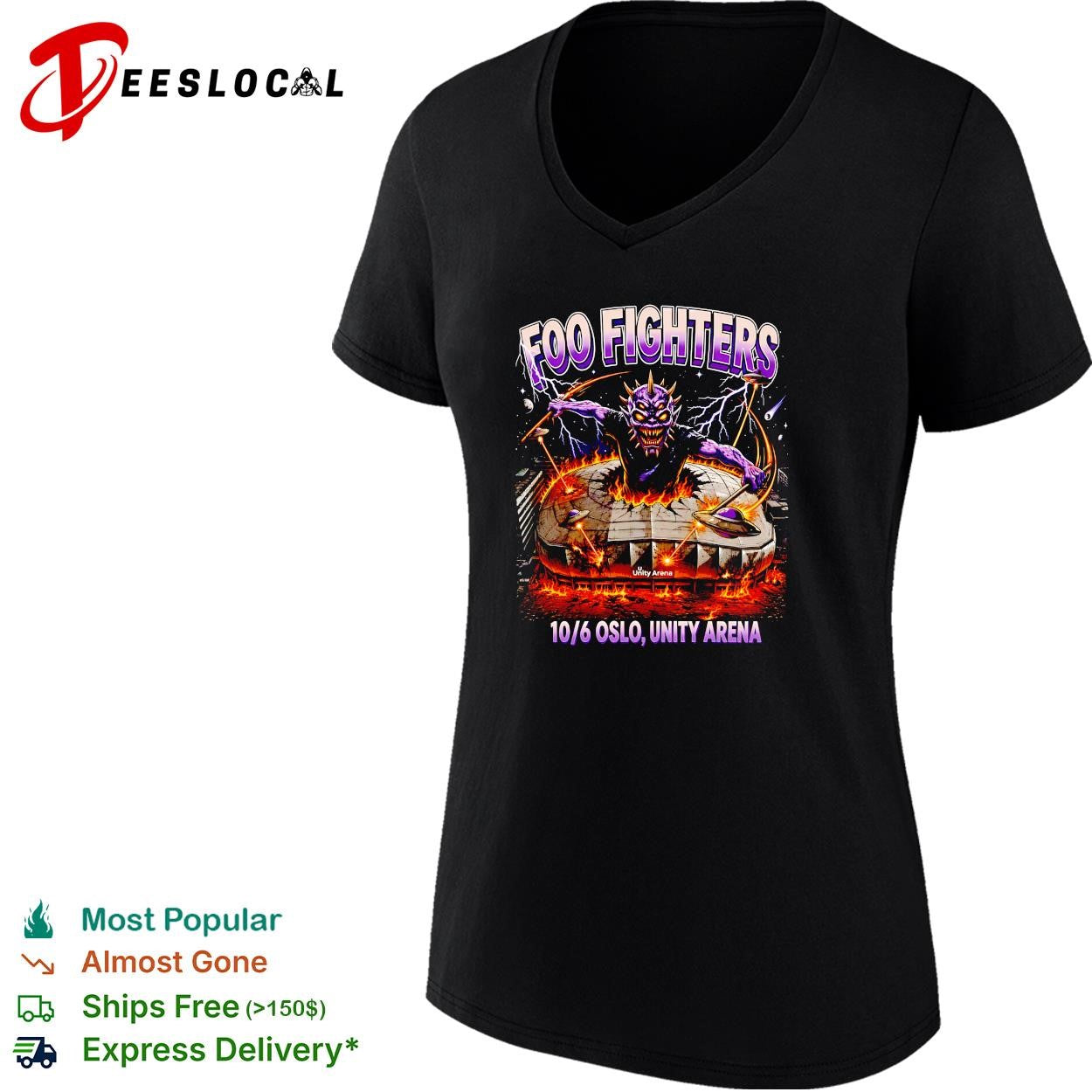Foo Fighters Oslo Unity Arena June 10 2026 concert poster shirt