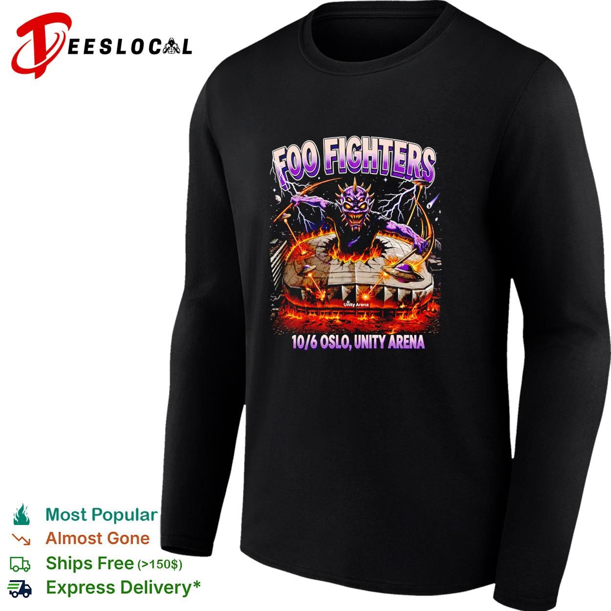Foo Fighters Oslo Unity Arena June 10 2026 concert poster shirt