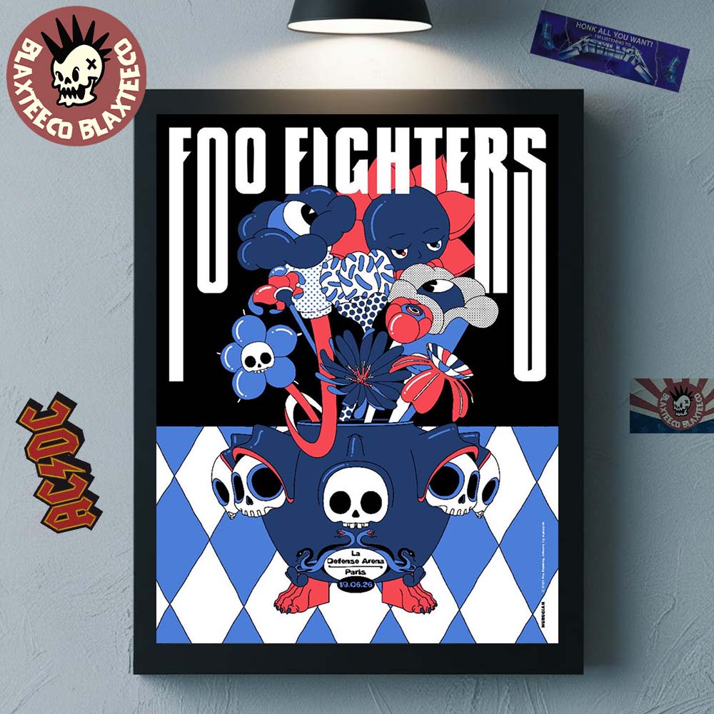 Foo Fighters Paris France 2026 Event Poster At La Defense Arena On 19 June 2026 Home Decor Poster Canvas