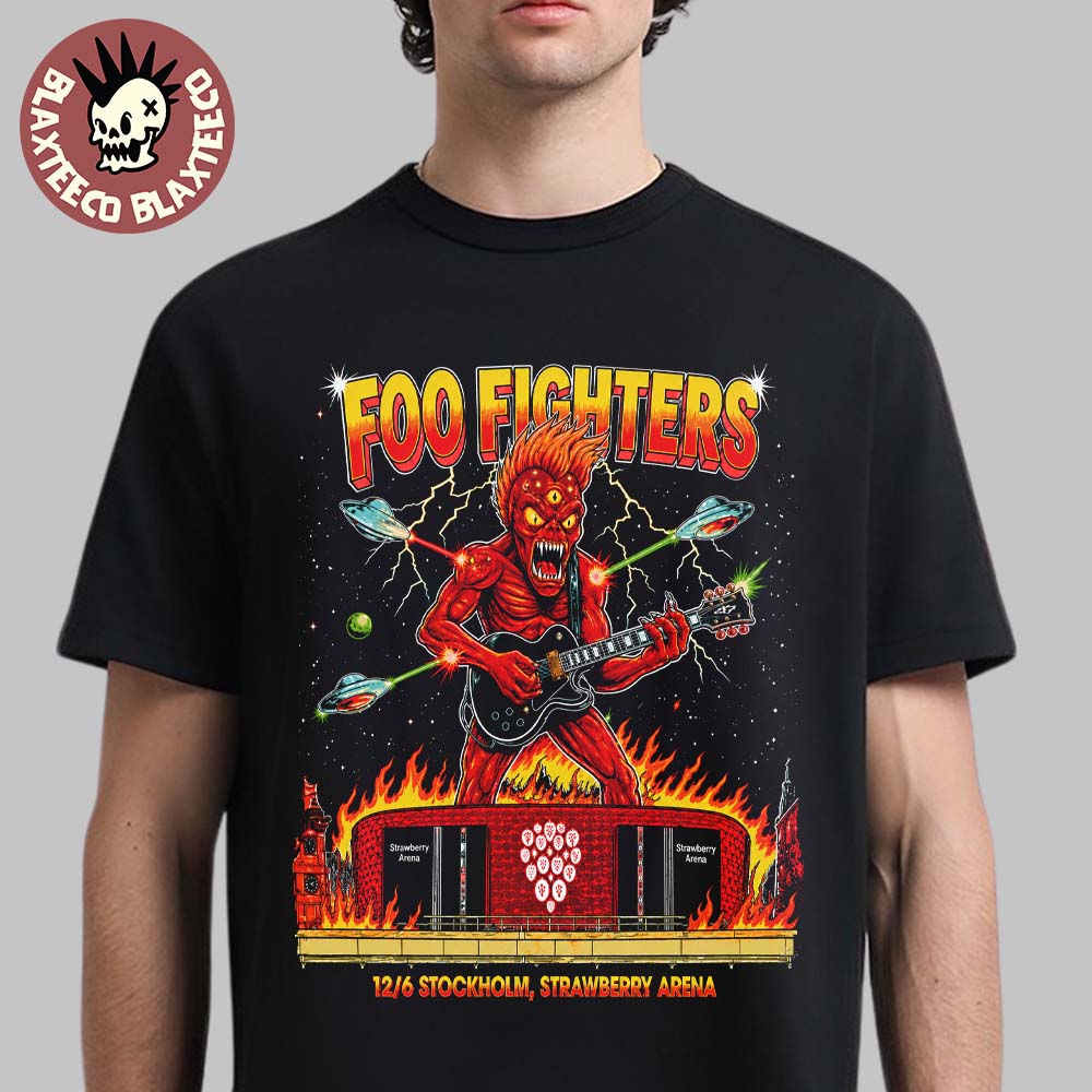 Foo Fighters Stockholm Sweden 2026 Exclusive Tee At Strawberry Arena On 12 June 2026 The Red Alien T-Shirt