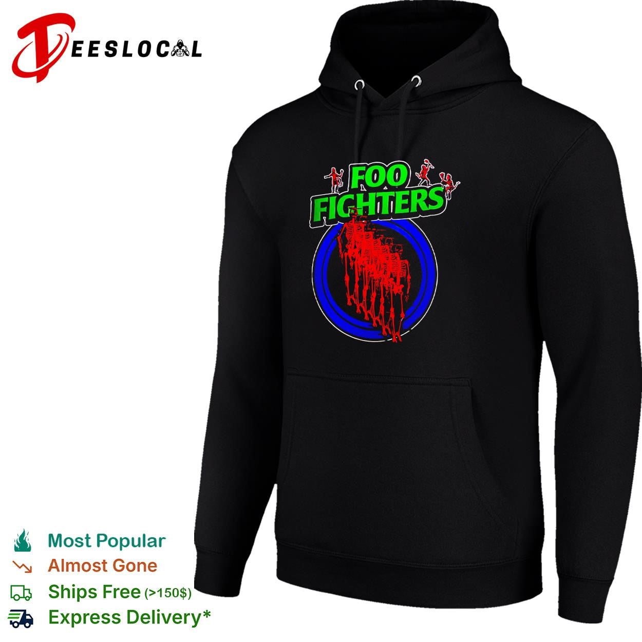 Foo Fighters Take Cover Tour 2026 Europe And UK Neon Skeleton shirt