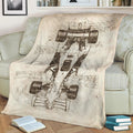 Formula 1 Car Top View Fleece Throw Blanket