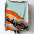 Formula 1 Mclaren Woven Tapestry Throw Blanket with Fringe