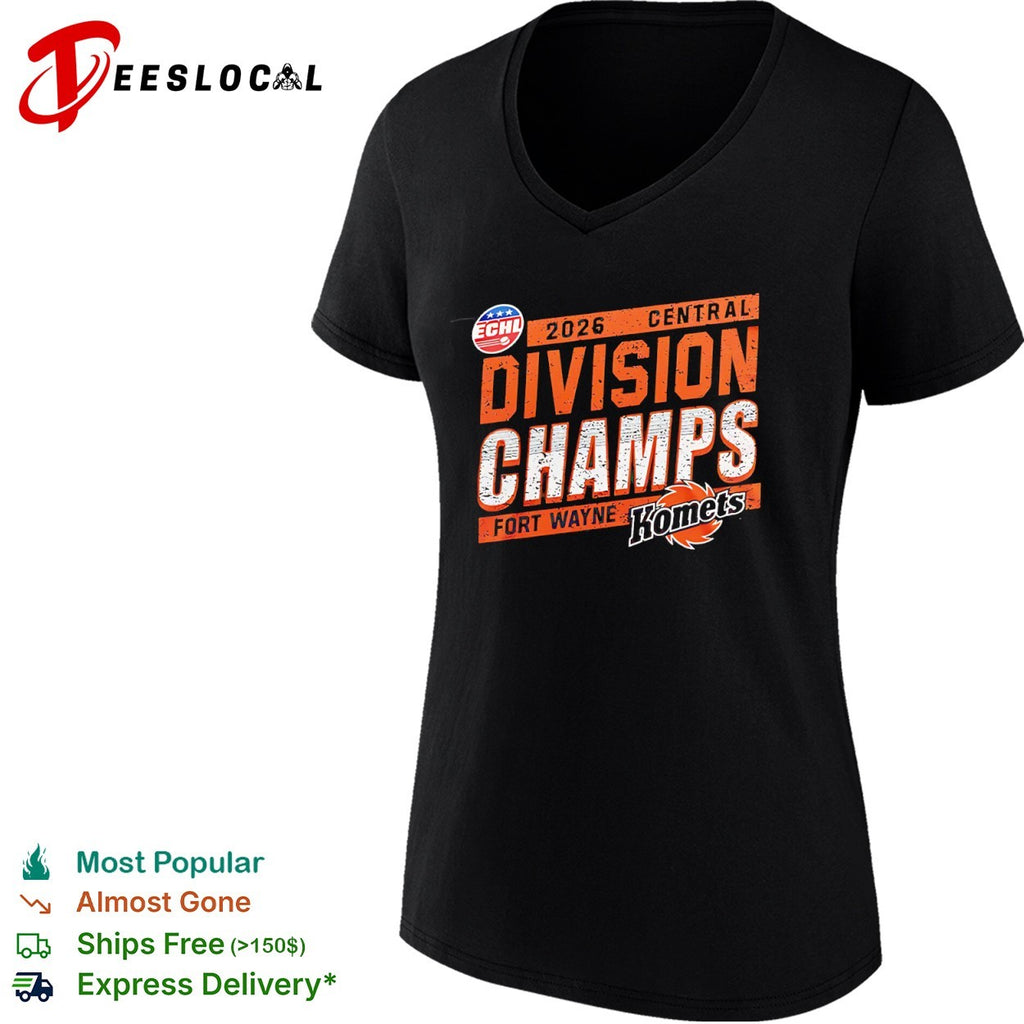 Fort Wayne Komets 2026 Central Division Champs ECHL Hockey League Champion shirt