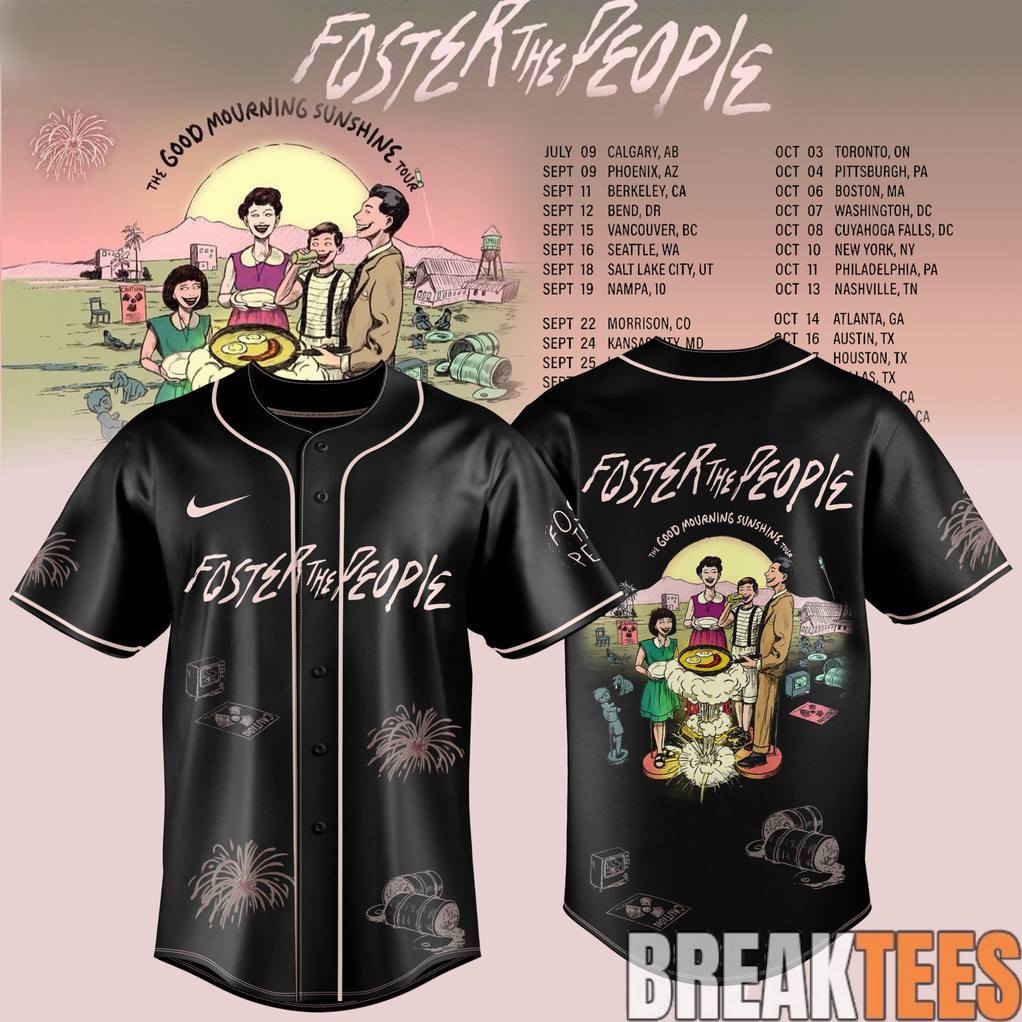 Foster The People THE GOOD MOURNING SUNSHINE TOUR Special Baseball Jersey