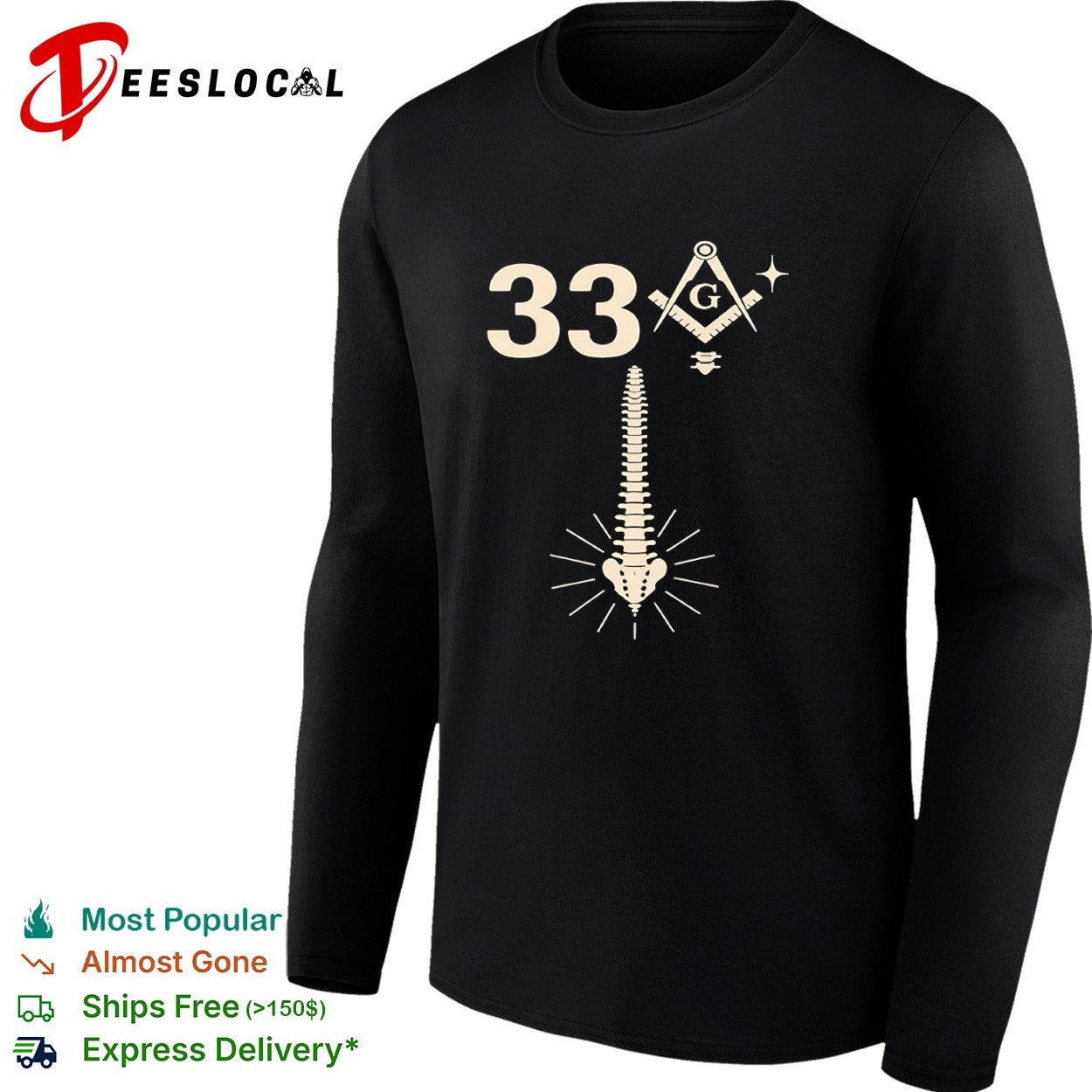 Freemason 33 spine bone shirt