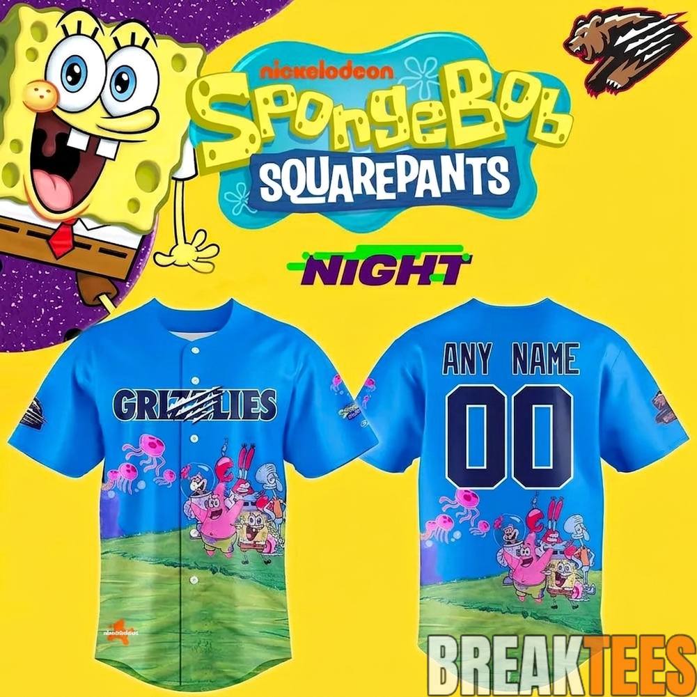 Fresno Grizzlies x SpongeBob Squarepants Night Custom Baseball Jersey