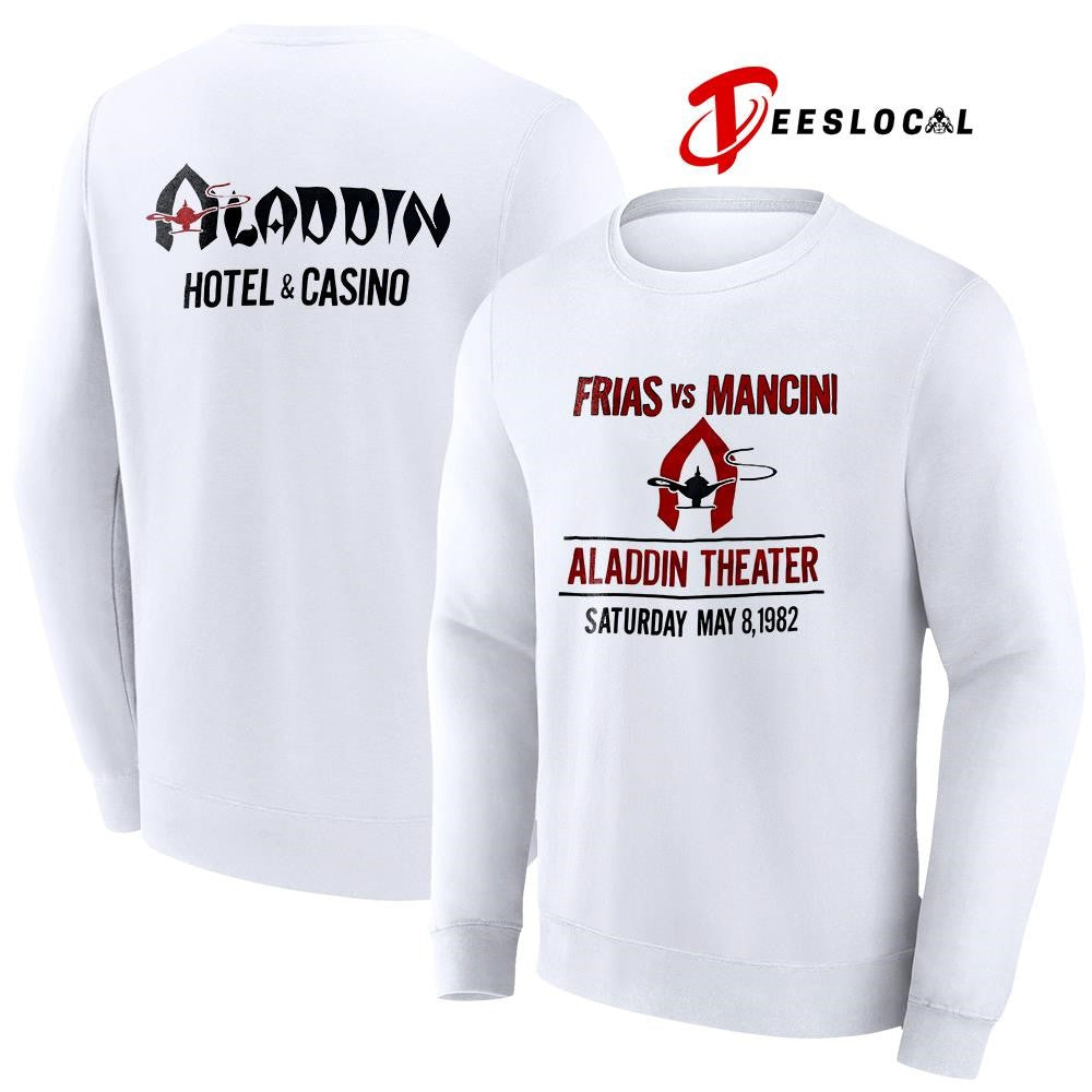 Frias vs Mancini Aladdin theater hotel and casino shirt