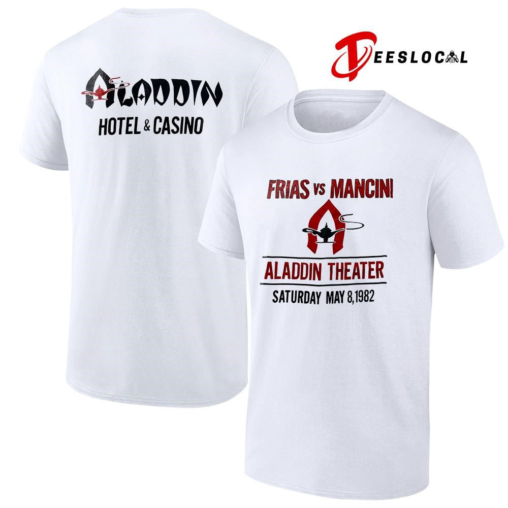 Frias vs Mancini Aladdin theater hotel and casino shirt