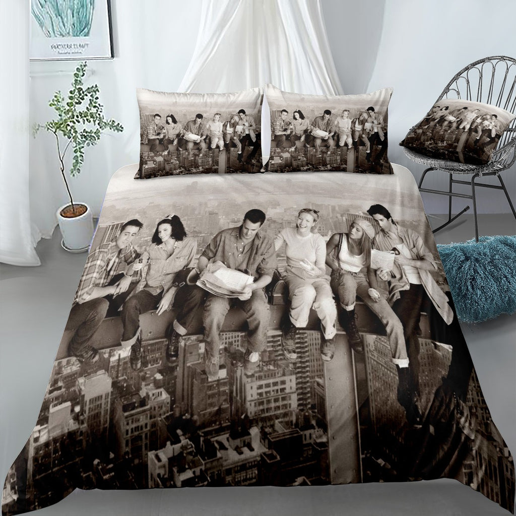 Friends Manhattan Skyline Bedding Set (Duvet Cover & Pillow Shams)