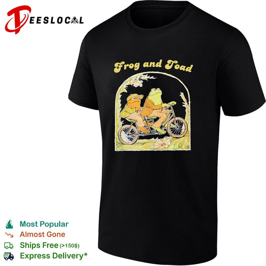 Frog and Toad on a tandem bicycle illustration classic children book story shirt