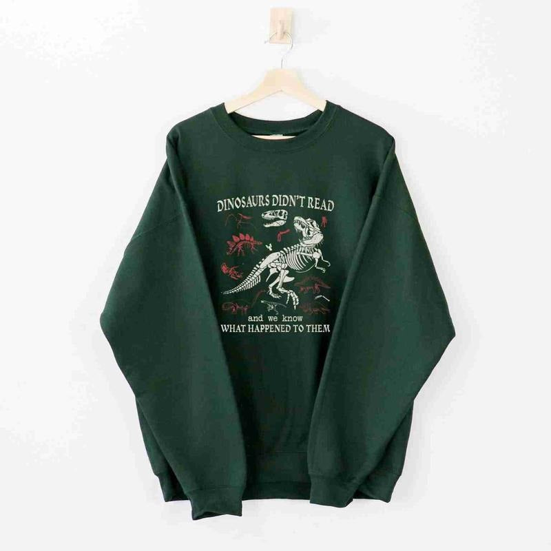 Funny Bookish Shirt Dinosaurs Did Not Read Retro Shirt Reading Book Lovers Reading Teacher Life Librarian Shirt 3YW40 T-Shirts