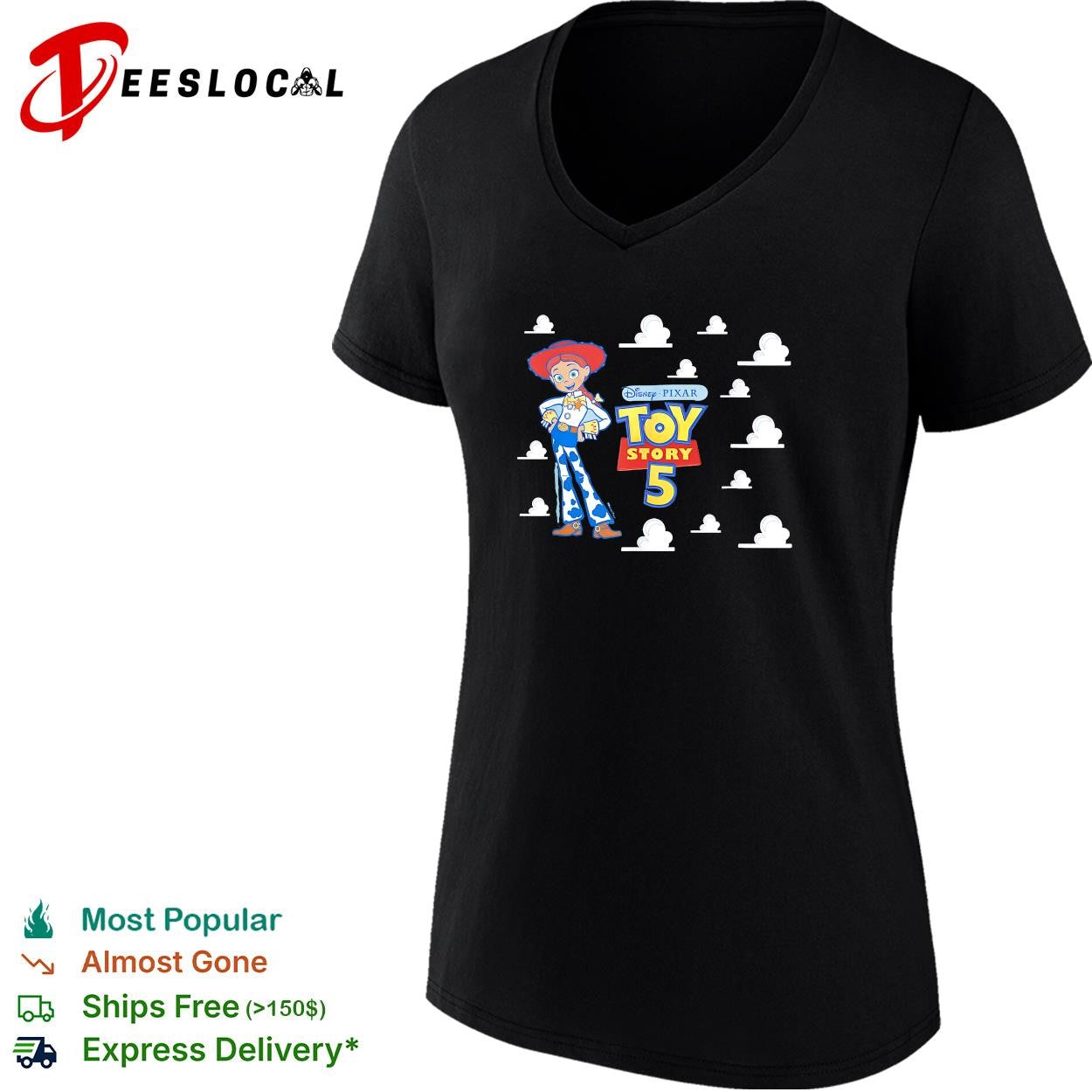Disney Pixar Toy Story 5 Jessie cloud background poster shirt