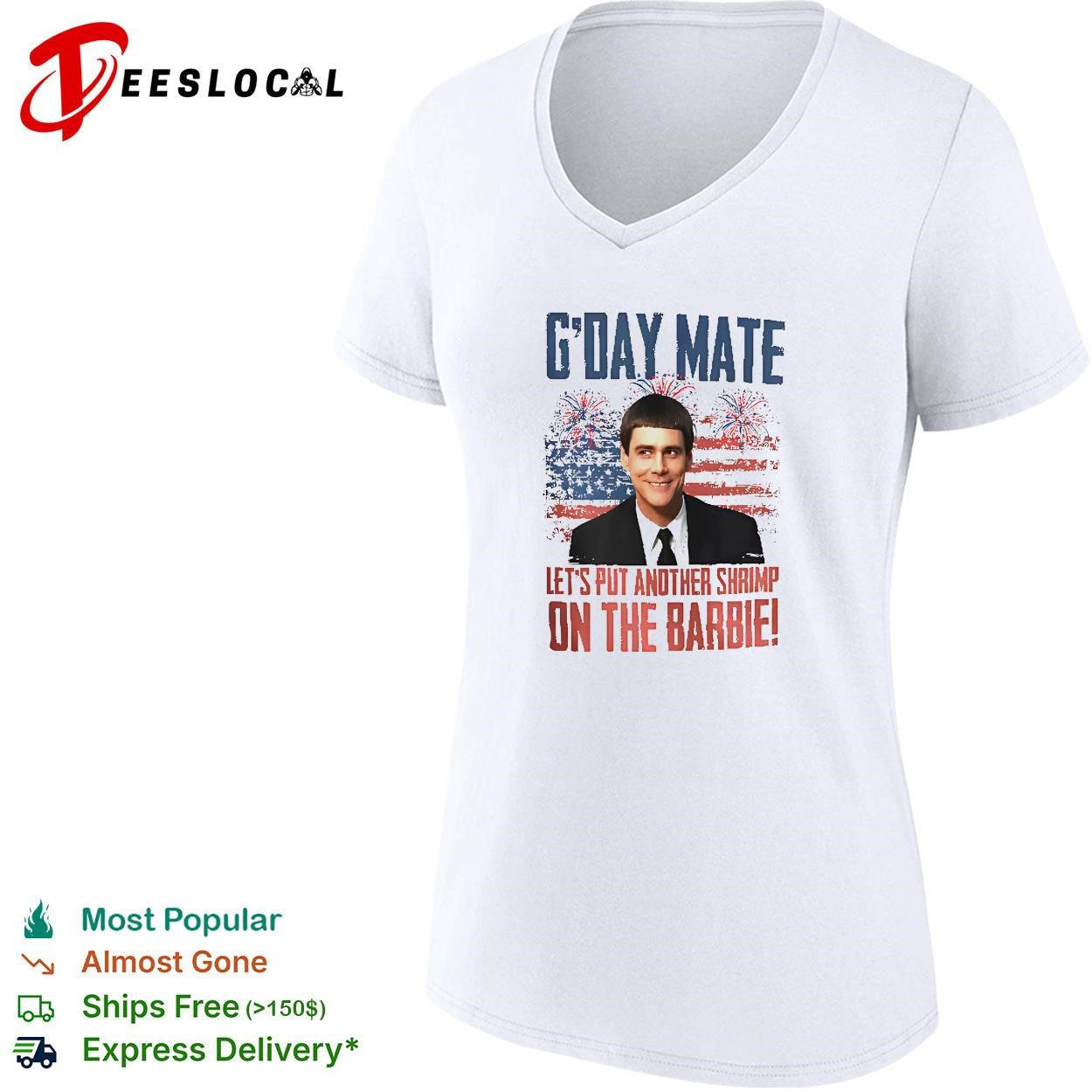 G’Day Mate Let’s Put Another Shrimp On The Barbie 4th Of July shirt
