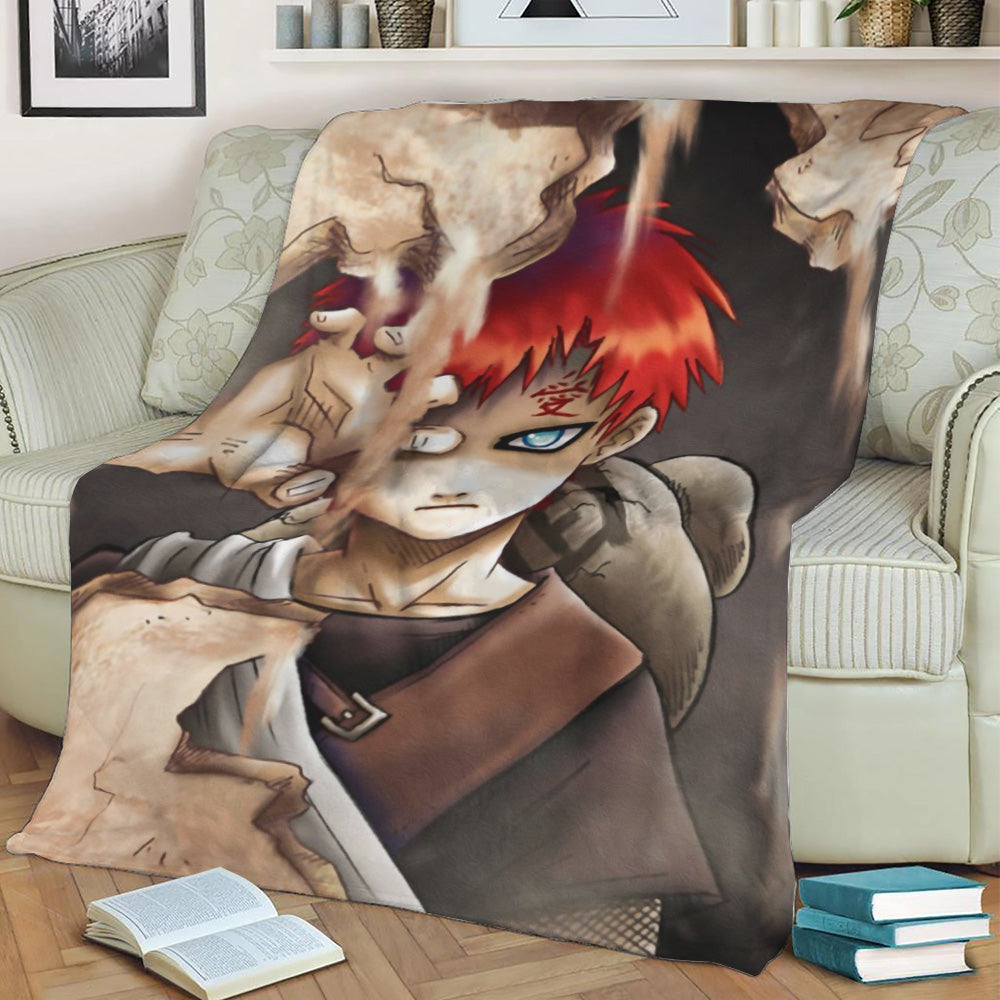 Gaara Fleece Throw Blanket
