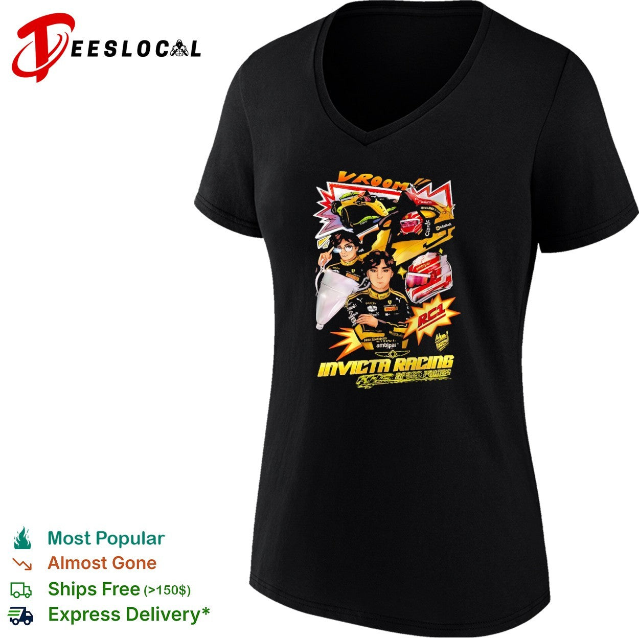 Gabriel Bortoleto Invicta Racing Vroom RC1 Formula 2 shirt