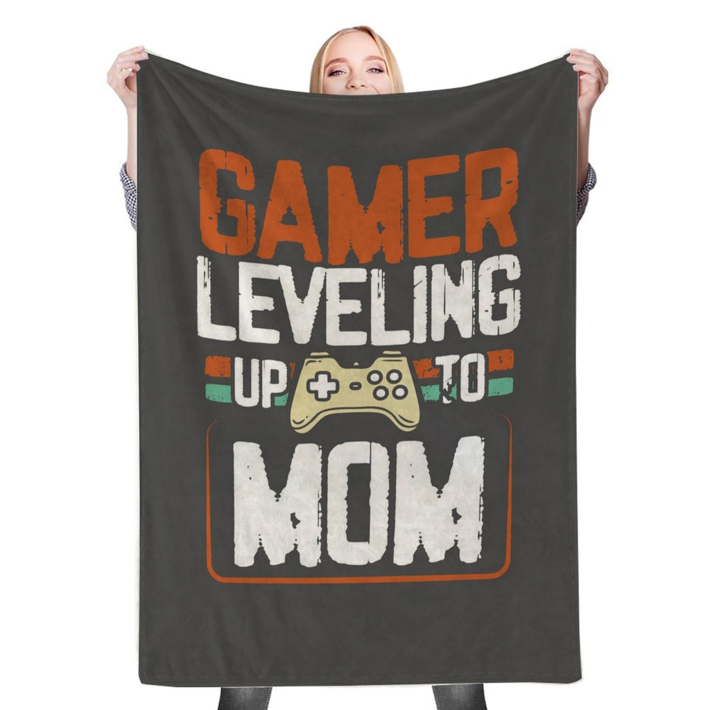 Gamer leveling to Mom Fleece Throw Blanket