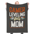 Gamer leveling to Mom Fleece Throw Blanket