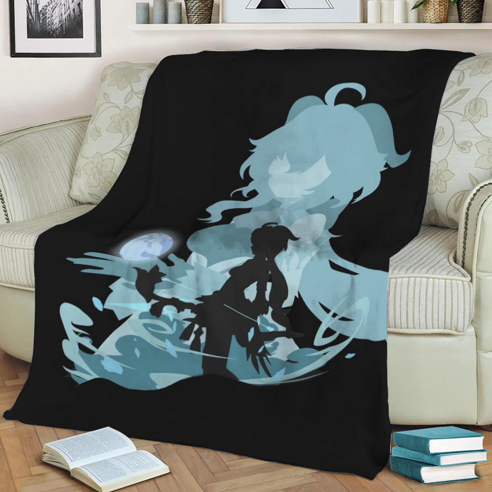 Ganyu Genshin Impact Fleece Throw Blanket