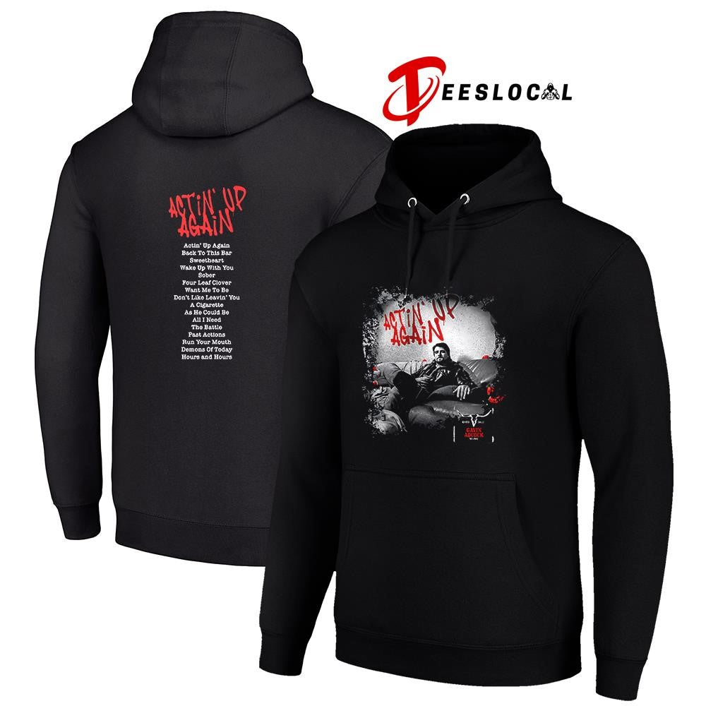 Gavin Adcock actin’ up again tracklist graphic shirt