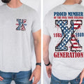 Generation X Shirt Proud Member Generation American Flag Shirt Gen X Sarcastic Friend Shirt Short Sleeve Menswear T-Shirts