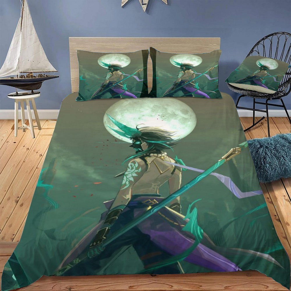 Genshin Impact Xiao Bedding Set (Duvet Cover & Pillow Shams)