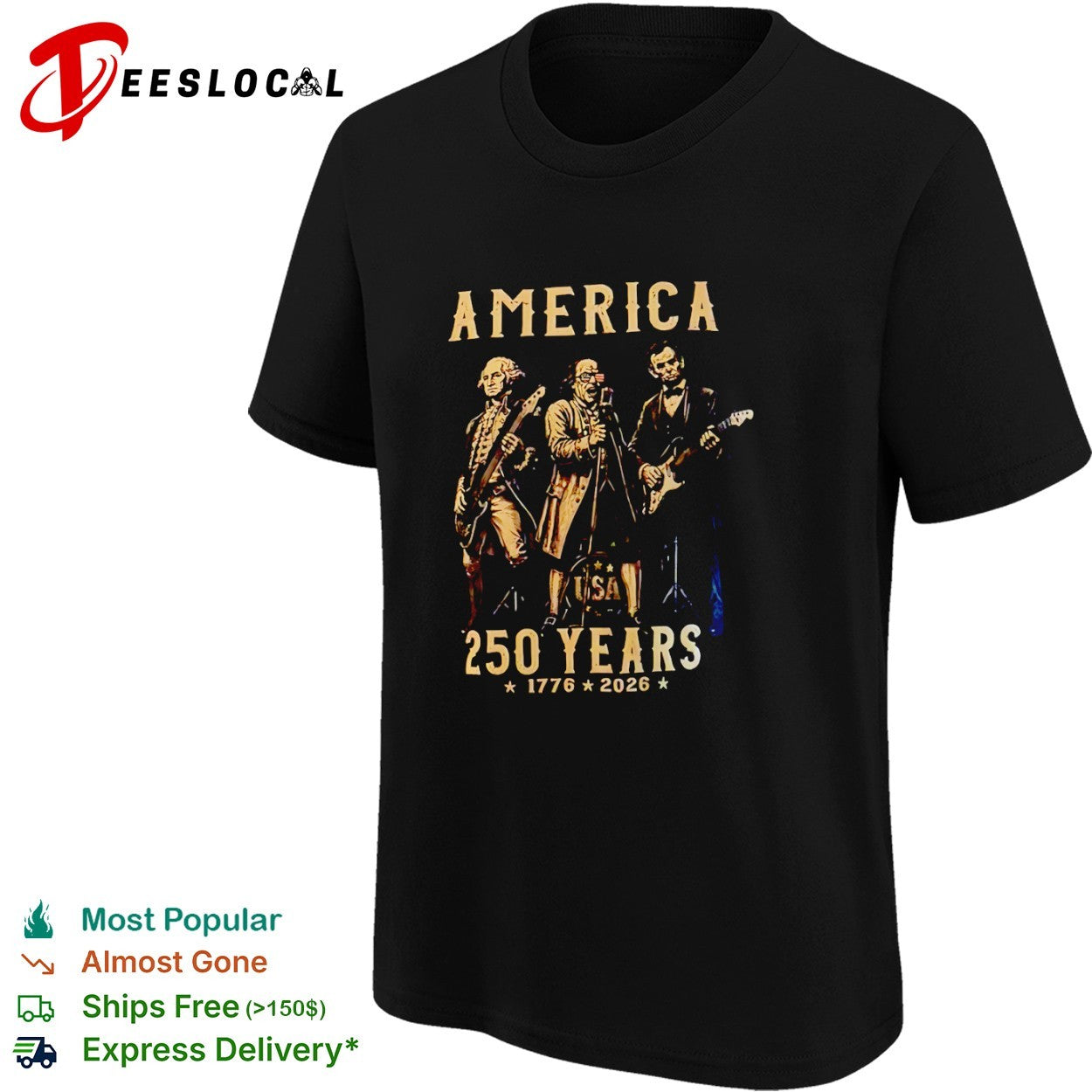 George Washington Benjamin Franklin Abraham Lincoln America 250 Years 1776 2026 shirt