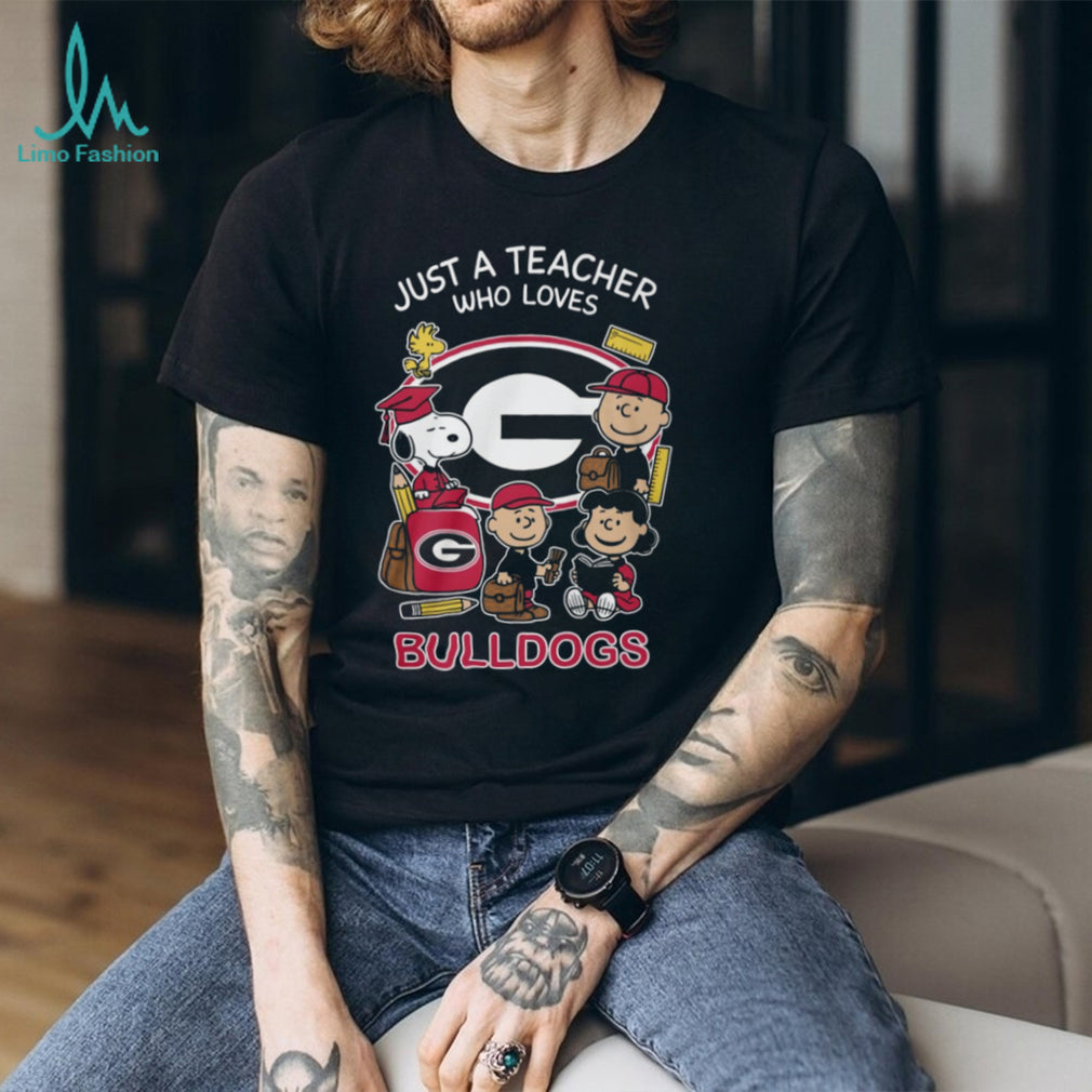 Georgia Bulldogs Peanuts Just A Teacher Who Loves Shirt