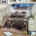 German main battle tank Fleece Throw Blanket