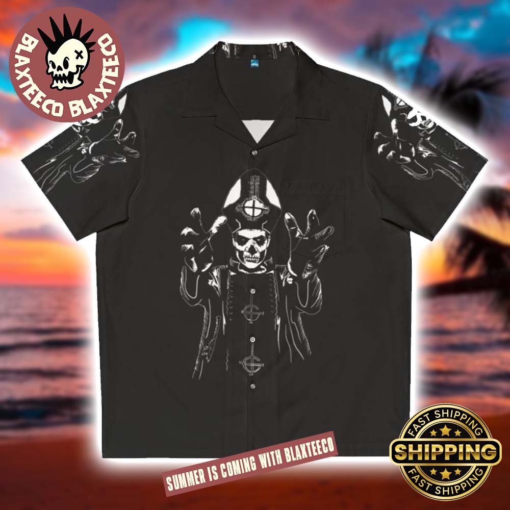 Ghost Band Papa Emeritus Black 2025 Summer Hawaiian Shirt