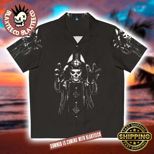 Ghost Band Papa Emeritus Black 2025 Summer Hawaiian Shirt