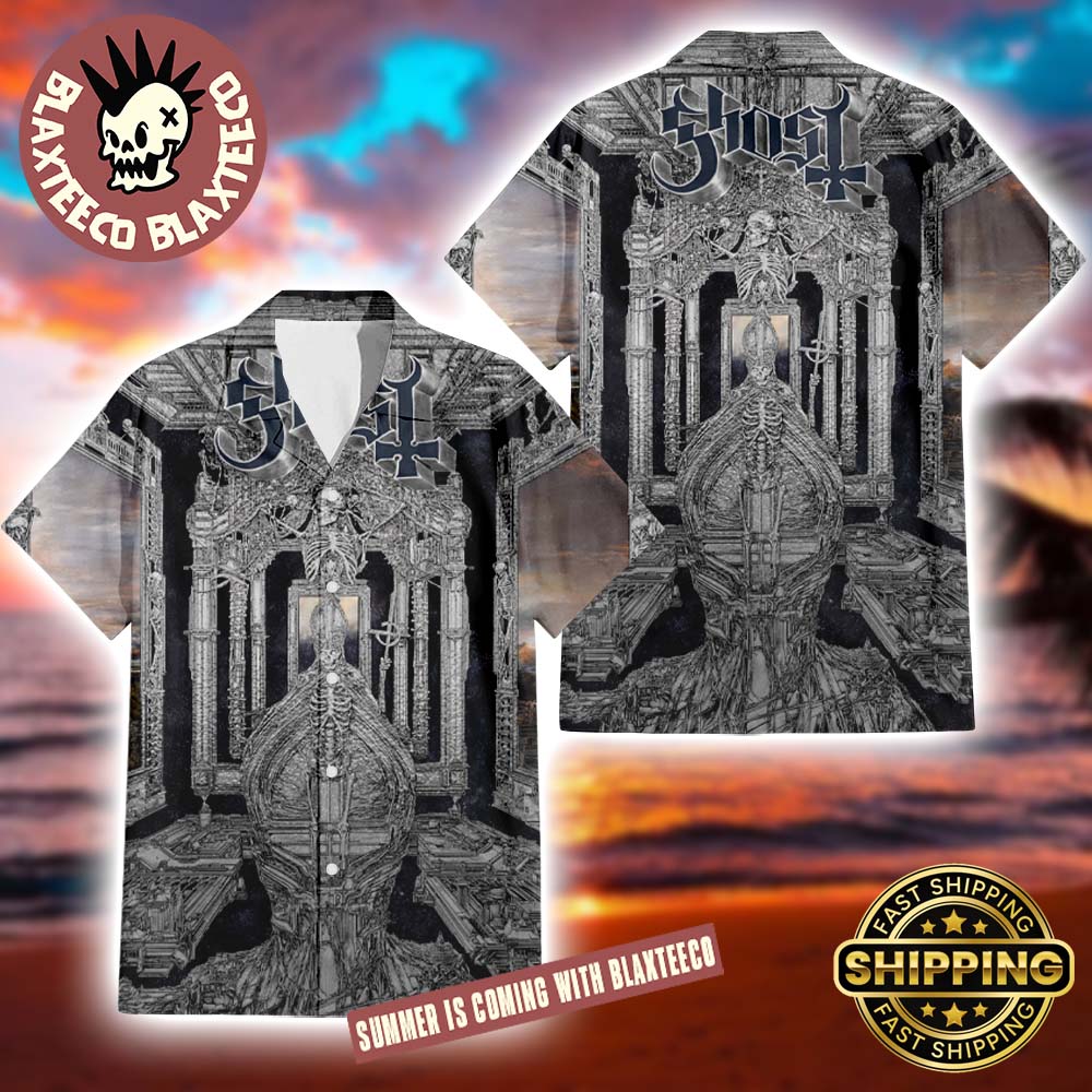 Ghost Band Skeleta Album Cover Art Summer 2025 Hawaiian Shirt
